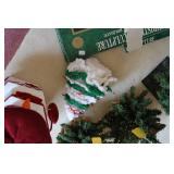 Mini christmas trees, light up star...