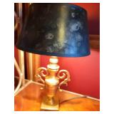 Petite Brass Curled Arm Table Lamp