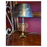 Petite Brass Curled Arm Table Lamp