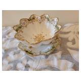 Ornate Hand Painted Nippon Berry Bowl ~ 2 pc