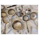 Antique Sterling Silver Tea Strainers Seives ~ 253 grams w/handles