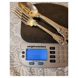 Wallace Grand Baroque Sterling Silver 3 pc Serving Spoons and Fork ~ 299 grams