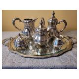 Sterling Silver Tea Service with sp Tray ~ 2441 grams