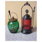 Antique Victorian Colored Glass Pickle Castors