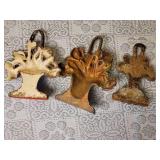 Antique Cast Iron Flower Basket Doorstops, A