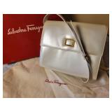 Salvatore Ferragamo Pearl Cav Handbag Purse