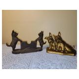 Antique Cast Iron FDR Scottie Dog Doorstop and Boot Scrape