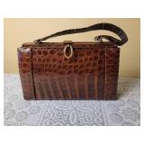 Vintage Brown Alligator Handbag