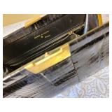 Vintage Black Alligator Handbag