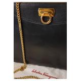Salvatore Ferragamo Navy Blue Handbag Purse * P211009