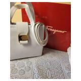 Salvatore Ferragamo White Vara Handbag Purse * AQ218252