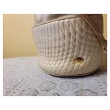 Bally Quilted Champagne Leather Pouch Handbag Purse