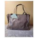 Hobo Gray Leather Handbag Tote