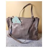 Hobo Gray Leather Handbag Tote
