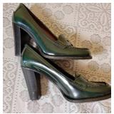 Prada Deep Forest Green Leather Shoes, size 36