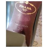 Prada Deep Forest Green Leather Shoes, size 36
