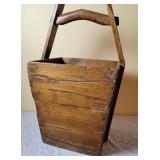 Antique Asian Wooden Rice Bucket with Wax Seal