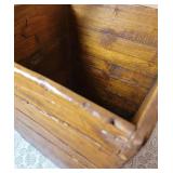 Antique Asian Wooden Rice Bucket with Wax Seal