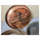Antique Copper Pans * Bed Warmer * Coal Bucket