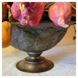 Large Elaborate Dried Fruit and Pheasant Feather Centerpiece