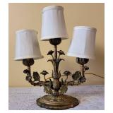 Romantic French Floral 3 Light Table Lamp