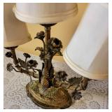 Romantic French Floral 3 Light Table Lamp