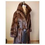 Mahogany Mink Fur Coat with Leather Sash ~ Schlammps