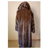 Mahogany Mink Full Length Fur Coat with Fur Sash ~ Cedrics