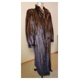 Mahogany Mink Full Length Fur Coat with Fur Sash ~ Cedrics