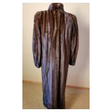 Mahogany Mink Full Length Fur Coat with Fur Sash ~ Cedrics