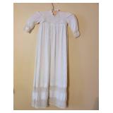 Antique White Irish Lace Long Baptismal Gown