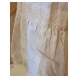 Antique White Silk with Lace Long Baptismal Gown