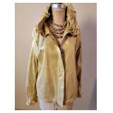 St. John Gold Leather Jacket, size L
