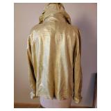 St. John Gold Leather Jacket, size L