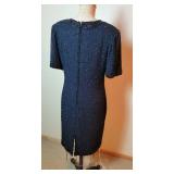 Laurence Kazar LBD Beaded Black Cocktail Dress, size L