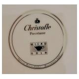 Stunning Christofle Porcelain Gold Banded Chargers, 12