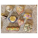 Romantic Collection of Hand Painted Limoges Trinket Boxes
