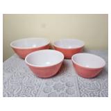 Vintage Pyrex Petal Pink Mixing Bowl Set