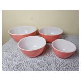 Vintage Pyrex Petal Pink Mixing Bowl Set