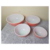 Vintage Pyrex Petal Pink Mixing Bowl Set