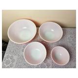Vintage Pyrex Petal Pink Mixing Bowl Set