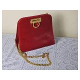Vintage Salvatore Farragamo Gancini Red Shoulder Bag