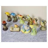 Vintage Czech Ceramic Bird Flower Frogs