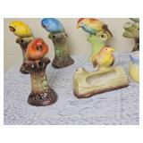 Vintage Czech Ceramic Bird Flower Frogs
