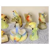 Vintage Czech Ceramic Bird Flower Frogs