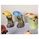 Vintage Czech Ceramic Bird Flower Frogs