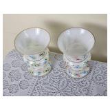 Czechoslovakian Hand-Painted Rose Vases