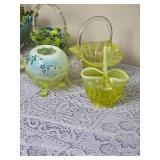 Iridescent Pearline Glass & Murano Glass Baskets