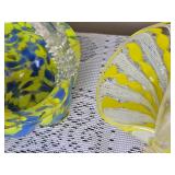 Iridescent Pearline Glass & Murano Glass Baskets
