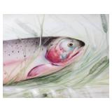 Beautiful Hand-Painted Trout Platter & Plate Set